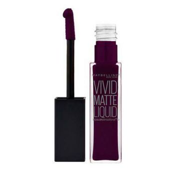 Ruj lichid mat Maybelline New York Color Sensational Vivid Matte Liquid, 47 Deepest Plum, 8 ml