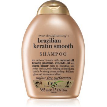 OGX Brazilian Keratin Smooth sampon pentru indreptarea parului pentru un par stralucitor si catifelat