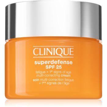 Clinique Superdefense™ SPF 25 Fatigue + 1st Signs Of Age Multi-Correcting Cream Crema impotriva primelor semne de imbatranire ten uscat si mixt