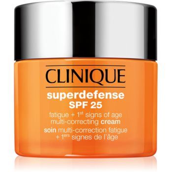 Clinique Superdefense™ SPF 25 Fatigue + 1st Signs Of Age Multi-Correcting Cream Crema impotriva primelor semne de imbatranire ten uscat si mixt