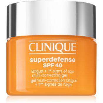 Clinique Superdefense™ SPF 40 Fatigue + 1st Signs of Age Multi Correcting Gel gel hidratant impotriva primelor semne de imbatranire ale pielii ieftina