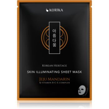 KORIKA Korean Heritage Jeju Mandaring & Vitamin B-C-E Complex Skin Illuminating Sheet Mask mască textilă iluminatoare
