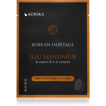 KORIKA Korean Heritage Jeju Mandaring & Vitamin B-C-E Complex Skin Illuminating Sheet Mask mască textilă iluminatoare la reducere