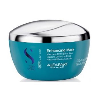 Masca pentru Par Cret sau Ondulat - Semi di Lino Enchancing Mask Curls Wavy& Curly Hair Alfaparf Milano, 200 ml de firma originala