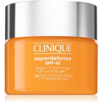 Clinique Superdefense™ SPF 40 Fatigue + 1st Signs of Age Multi Correcting Gel gel hidratant impotriva primelor semne de imbatranire ale pielii ieftina