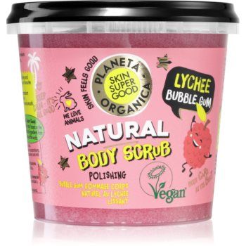 Planeta Organica Skin Super Good Lychee Bubble Gum exfoliant pentru corp pentru piele neteda si delicata