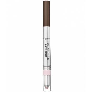 Creion pentru sprancene cu iluminator L Oreal Paris High Contour Brow Artist, 107 Cool Brunette de firma original