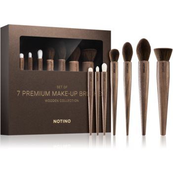 Notino Wooden Collection Make-up brush set set perii machiaj