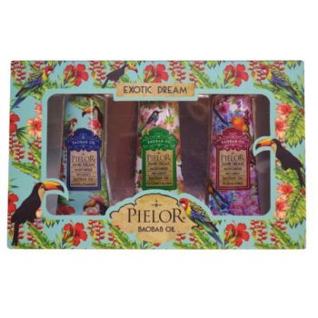 Set crema de maini Pielor Exotic Dream Turqoise, 3 buc X 30 ml