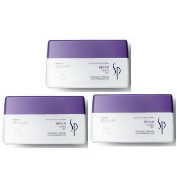 Pachet 3 x Masca Reparatoare pentru Par Degradat - Wella SP Repair Mask 200 ml de firma originala