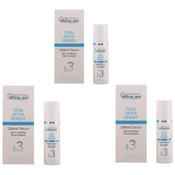 Pachet 3 x Ser pentru Protectia Parului - Intragen Total Detox Remedy Defend Serum, 50 ml la reducere