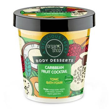 Spuma de baie Tonica Organic Shop Body Desserts cu Cocktail de fructe din Caraibe, 450 ml