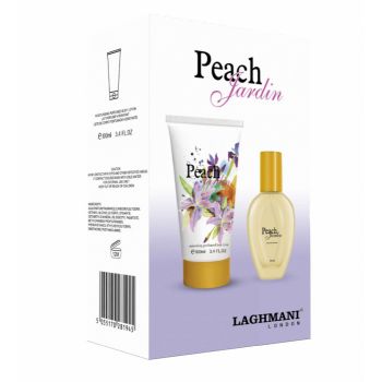 Set Cadou Peach Jardin cu Apa de Parfum Fine Perfumery, 30 ml si Lotiune de Corp Moisturising Perfumed, 100 ml