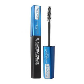 Rimel Rezistent la Apa - Build-Up Mascara Extra Volume Waterproof Isadora 12 ml, nuanta 20 Black de firma original