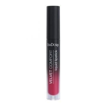 Ruj de Buze Lichid - Velvet Comfort Liquid Lipstick Isadora 4 ml, nuanta 60 Raspberry Kiss
