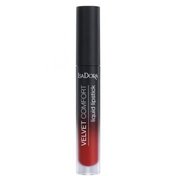 Ruj de Buze Lichid - Velvet Comfort Liquid Lipstick Isadora 4 ml, nuanta 66 Ravish Red de firma original