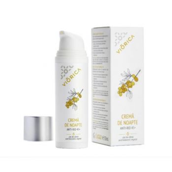 Crema de noapte anti-rid 45+, cu ulei de catina, Viorica, 50 ml Crema de noapte anti-rid 45+, cu ulei de catina, Viorica, 50 ml