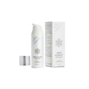 Crema de noapte reparatoare, cu acid hialuronic vegetal si ulei de cocos, Viorica Nordica, 50 ml