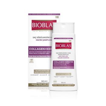 Șampon anticădere Bioblas colagen + keratină pentru păr subțire, 360 ml