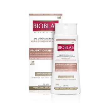 Șampon anticădere Bioblas probiotic+pantenol pentru păr uscat și deteriorat, 360 ml