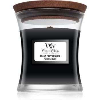 Woodwick Black Peppercorn lumânare parfumată cu fitil din lemn