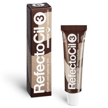 Vopsea pentru gene și sprâncene maro inchis, 3 RefectoCil, 15 ml