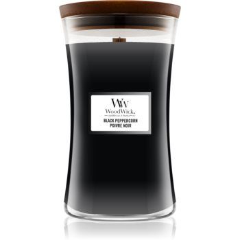 Woodwick Black Peppercorn lumânare parfumată cu fitil din lemn