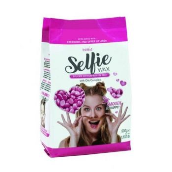 Ceara traditionala elastica pentru epilarea faciala tip granule, Selfie Italwax 500 g