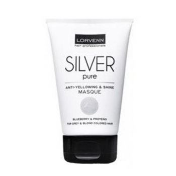 Masca pentru par gri sau blond Lorvenn Silver Pure 100 ml