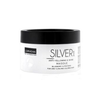 Masca pentru par gri sau blond Lorvenn Silver Pure 500 ml