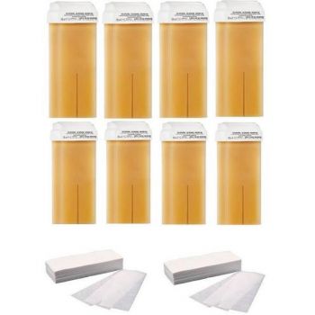 Set 8 Rezerve Ceara Epilat de unica folosinta Roial Italy 100 ml, benzi epilare 200 buc