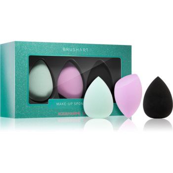 BrushArt Make-up Sponge Set burete pentru machiaj AQUAMARINE GREEN de firma original