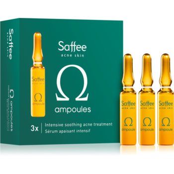Saffee Acne Skin Omega Ampoules - 3x Intensive Soothing Acne Treatment fiolă – 3 zile de tratament de terapie intensivă pentru calmarea simptomelor acneice