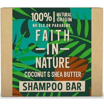 Sampon Solid Nutritiv cu Cocos si Unt de Shea pentru Par Uscat Faith in Nature, 85 g