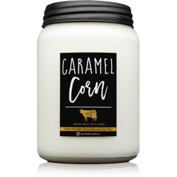 Milkhouse Candle Co. Farmhouse Caramel Corn lumânare parfumată Mason Jar ieftin