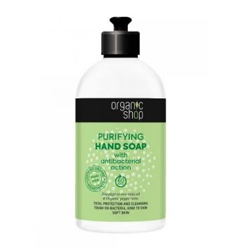 Sapun Natural Purificator cu Menta si Eucalipt Organic Shop, 500 ml Sapun Natural Purificator cu Menta si Eucalipt Organic Shop, 500 ml