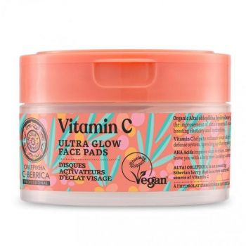 Ultra Glow Pads Comprese pentru Ten cu Vitamina C si Acizi AHA Oblepikha C-Berrica, 20 buc ieftin