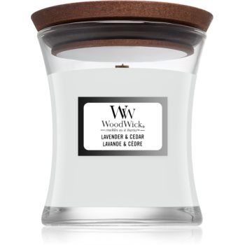 Woodwick Lavender & Cedar lumânare parfumată