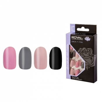 Set 24 Unghii False ROYAL Glue-On Nail Tips, Pick n Mix, Adeziv Inclus 2 g