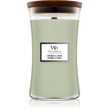 Woodwick Lavender & Cedar lumânare parfumată