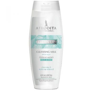 Cosmetica Afrodita - Lapte demachiant cu acid hialuronic pentru toate tipurile de ten 200 ml