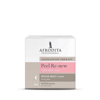 Crema Faciala Raparatoare de Noapte pentru Ten Uscat - Cosmetica Afrodita Peel Re-New Repair Night Cream for Dry Skin, 50 ml la reducere