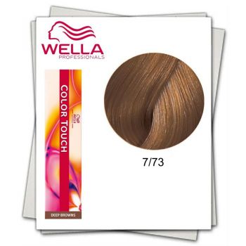 Vopsea Demi-permanenta - Wella Professionals Color Touch nuanta 7/73 blond mediu maro auriu