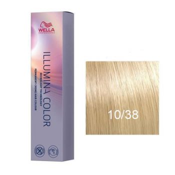 Vopsea Permanenta - Wella Professionals Illumina Color Nuanta 10/38 blond luminos deschis auriu albastru ieftina
