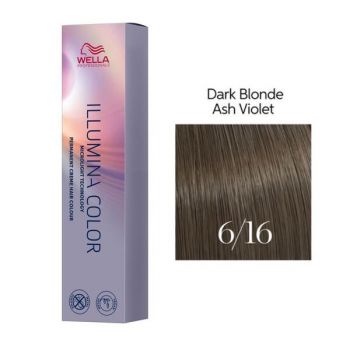 Vopsea Permanenta - Wella Professionals Illumina Color Nuanta 6/16 blond inchis cenusiu violet ieftina