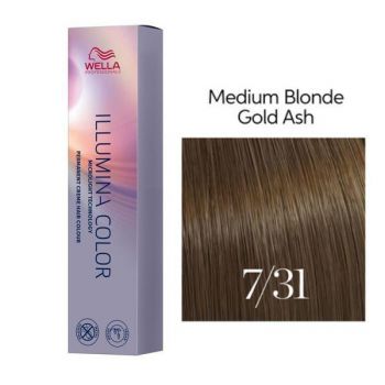 Vopsea Permanenta - Wella Professionals Illumina Color Nuanta 7/31 blond mediu auriu cenusiu