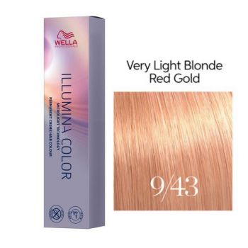 Vopsea Permanenta - Wella Professionals Illumina Color Nuanta 9/43 blond luminos aramiu auriu de firma originala
