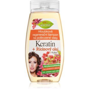 Bione Cosmetics Keratin + Ricinový olej Sampon de restaurare in profunzime pentru păr