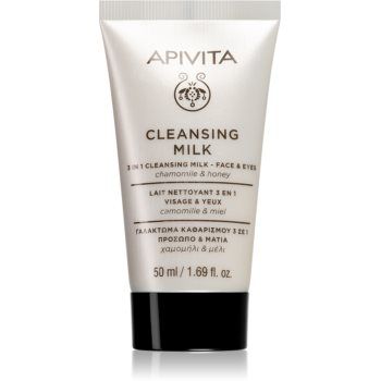 Apivita Cleansing Chamomile & Honey Lapte demachiant 3 în 1 pentru față și ochi