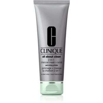 Clinique All About Clean 2-in-1 Charcoal Mask + Scrub masca de fata pentru curatare ieftina